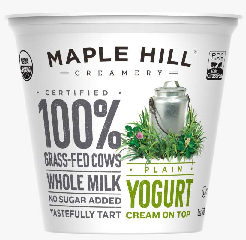 Maple Hill Creamery Organic Yogurt - Maple Hill Creamery Creamline Plain Yogurt - 6 Oz Tub, transparent png download