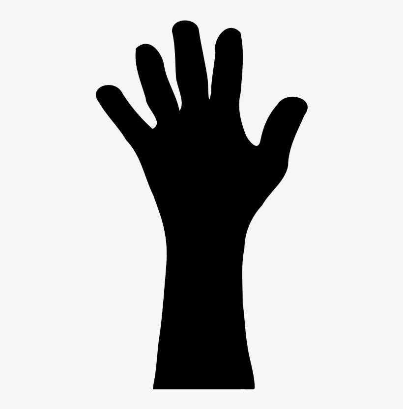 Hand Silhouette - Raised Hand Cartoon, transparent png download