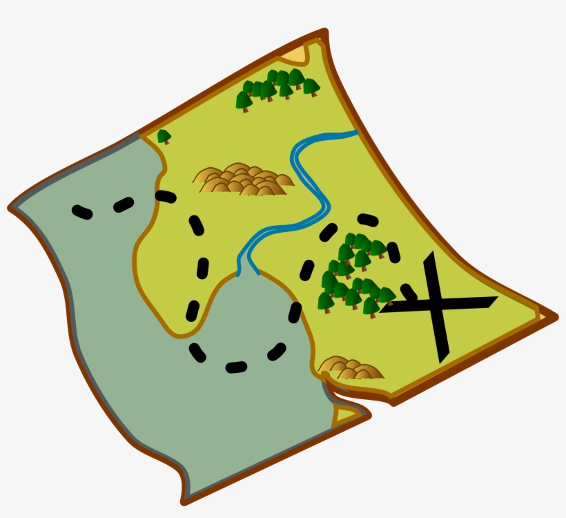 Treasure Map Road Map Clip Art - Map Clipart Png, transparent png download