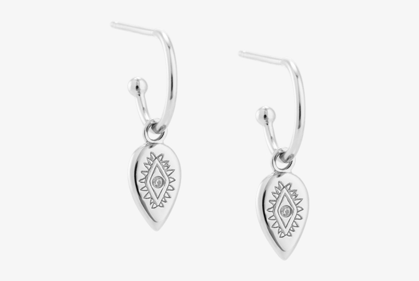 Etched Teardrop Hoops Image - Earrings, transparent png download