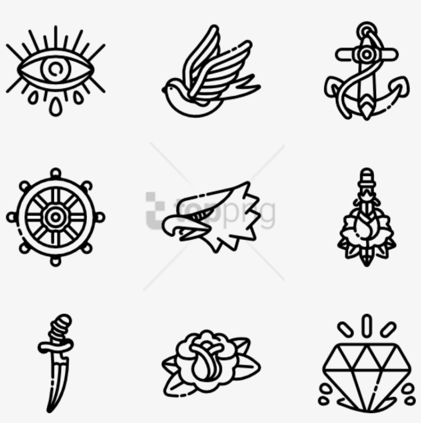 Free Png Download Old School Tattoo Png Images Background - Old School Tattoo Icon, transparent png download