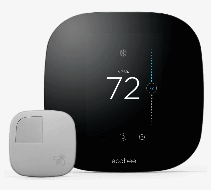 Ecobee3 Homekit Thermostat Image - Black Non Programmable Thermostat, transparent png download