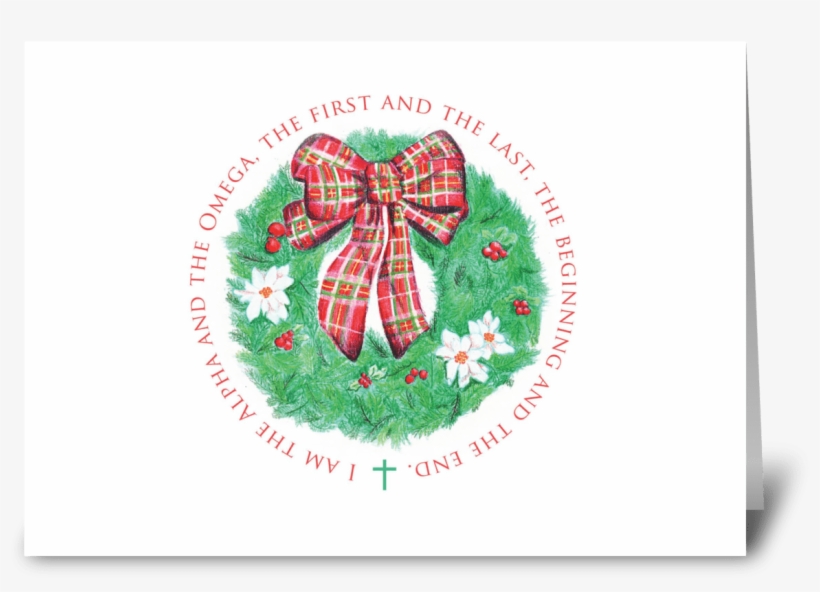 Alpha And Omega Christmas Wreath - Illustration, transparent png download