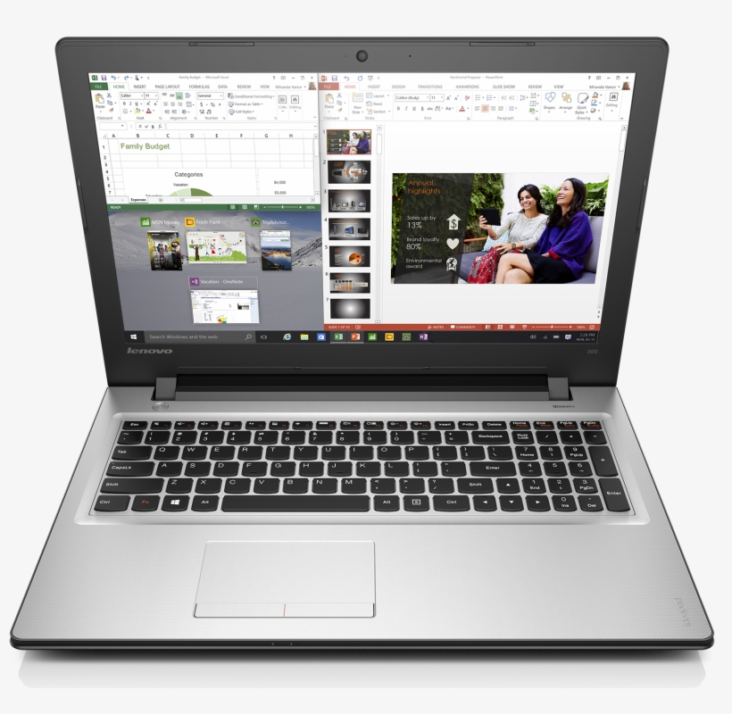 Ideapad 300 15 Silver 05 Multitasking Snap 2016 06, transparent png download