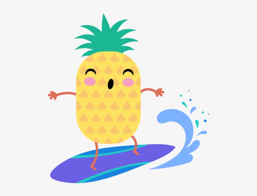 Surfing Pineapple Peep - Pineapple, transparent png download
