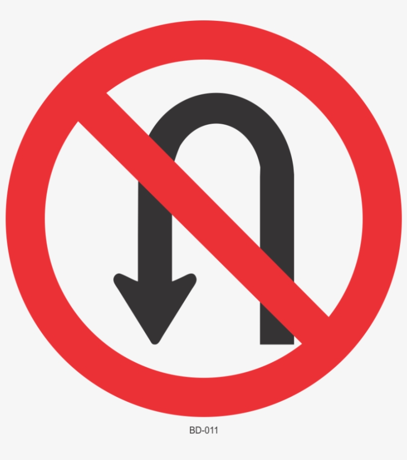 Proibido Placa Png - No U Turns, transparent png download