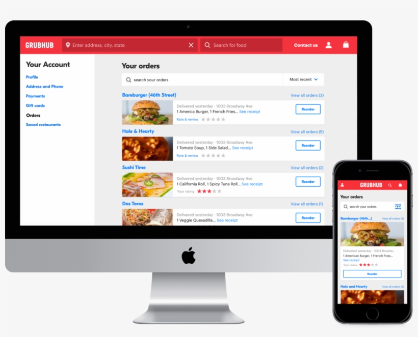 Past Orders Hero - Web Design, transparent png download