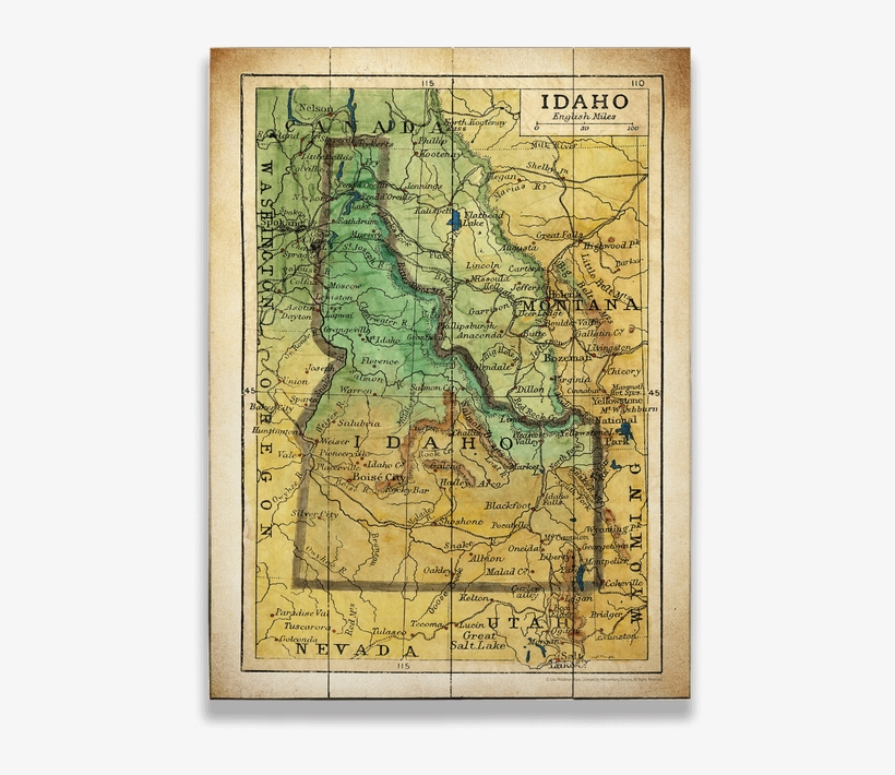 Idaho 1906 Historic Map Painting, transparent png download