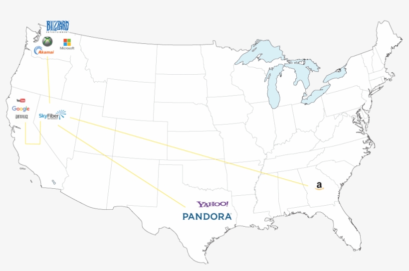 Map For Old Sky Fiber - Us Geographic Regions Map, transparent png download