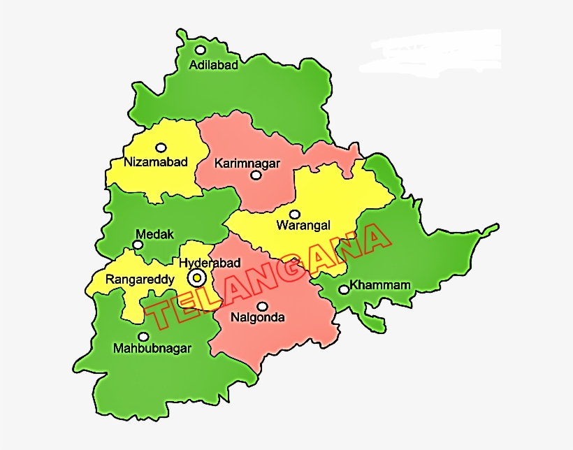Telangana Map Hd Wallpapers - Telangana State 10 Districts, transparent png download