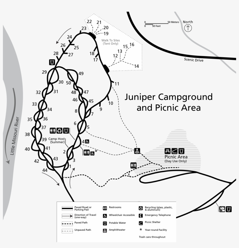 A Line Drawing Map Of A Campground With 50 Sites Of - Diagram, transparent png download