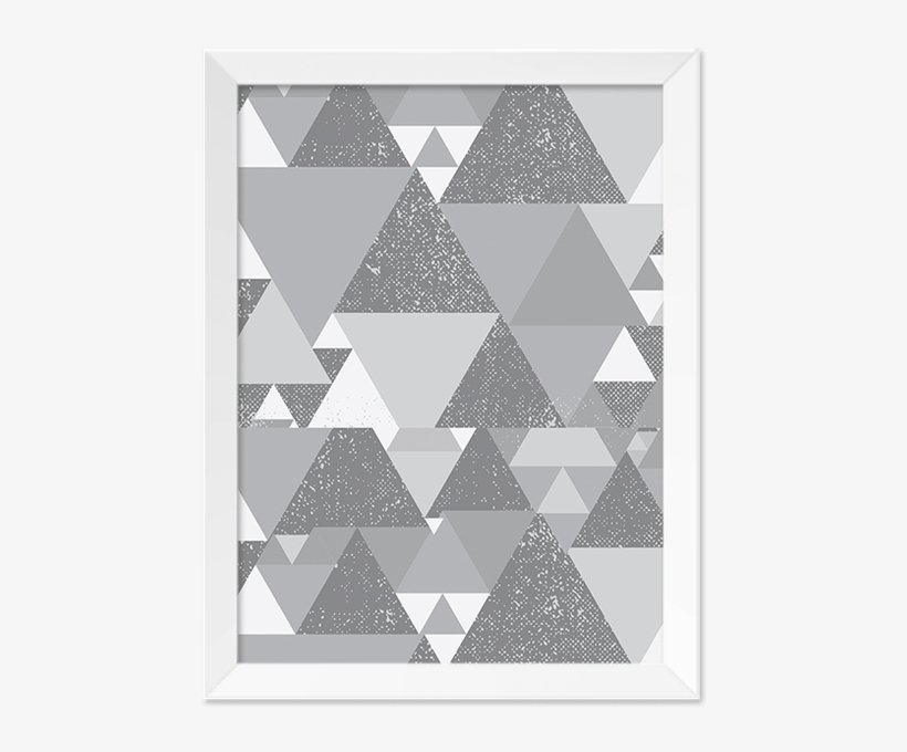 Quadro Triângulos Tons De Cinza - Triangle, transparent png download