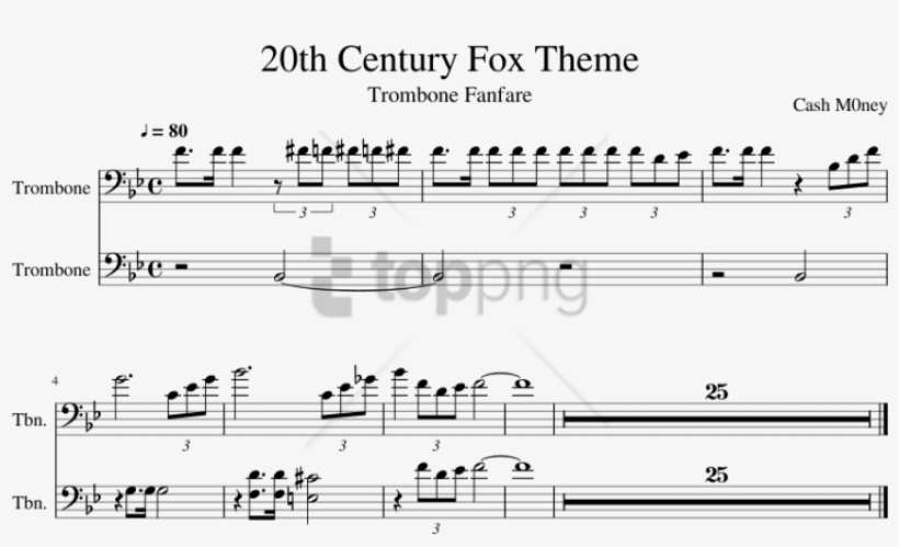 Free Png 20th Century Fox Trombone Png Image With Transparent - Sheet Music, transparent png download
