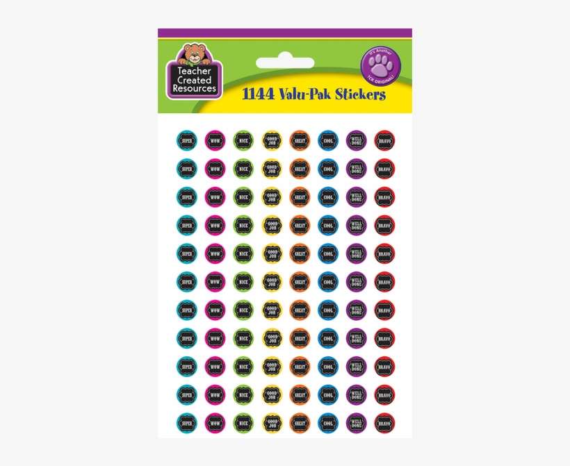 Chalkboard Brights Mini Stickers Valu-pak - Yellow Paw Prints Value Pack Stickers, transparent png download