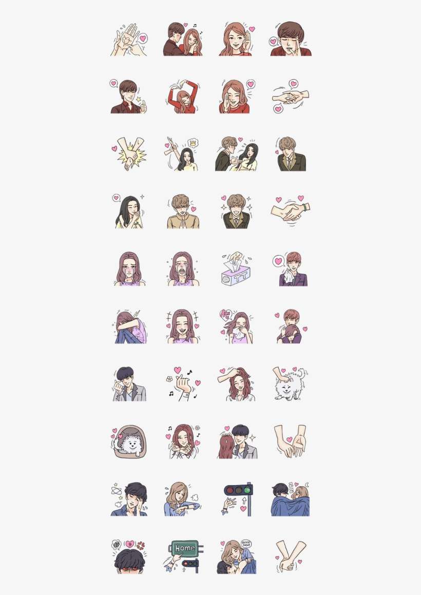 147 The Comic Cupple Line Stickers - นม เย็น Sticker Line, transparent png download