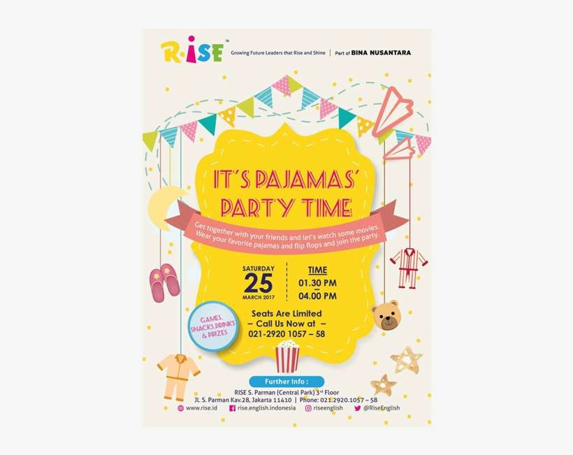 Rise Pajamas Party - Poster, transparent png download