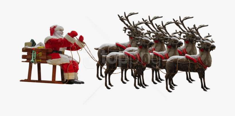 Free Png Download Santa Claus Png Images Background - Papa Noel Con Renos Png, transparent png download