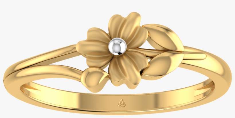 Alluring Floral & Leaf Gold Ring Gold Ring Set In 22 - Engagement Ring, transparent png download