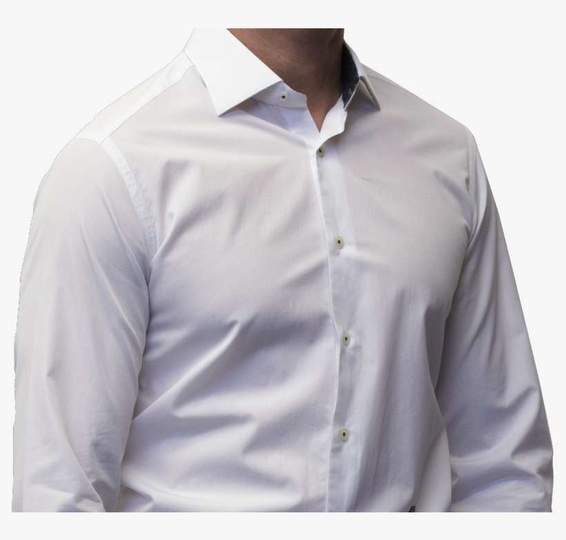 White Solid Shirt 160s Cotton - Long-sleeved T-shirt, transparent png download