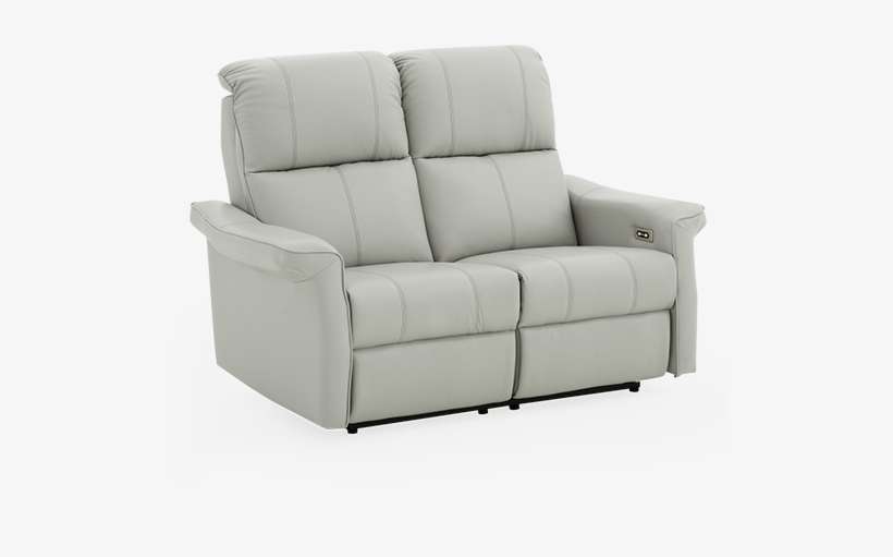 Grey Reclining And Motorized Loveseat With Genuine - Studio Couch, transparent png download