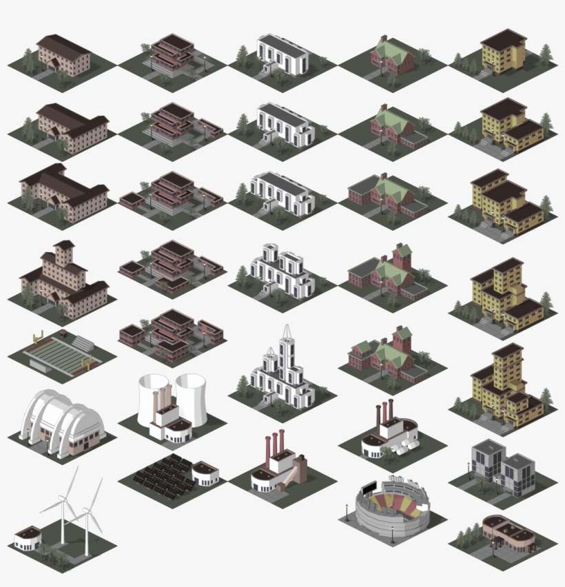 Econu Buildings 1 - 2d Game Art Isometric Buildings, transparent png download