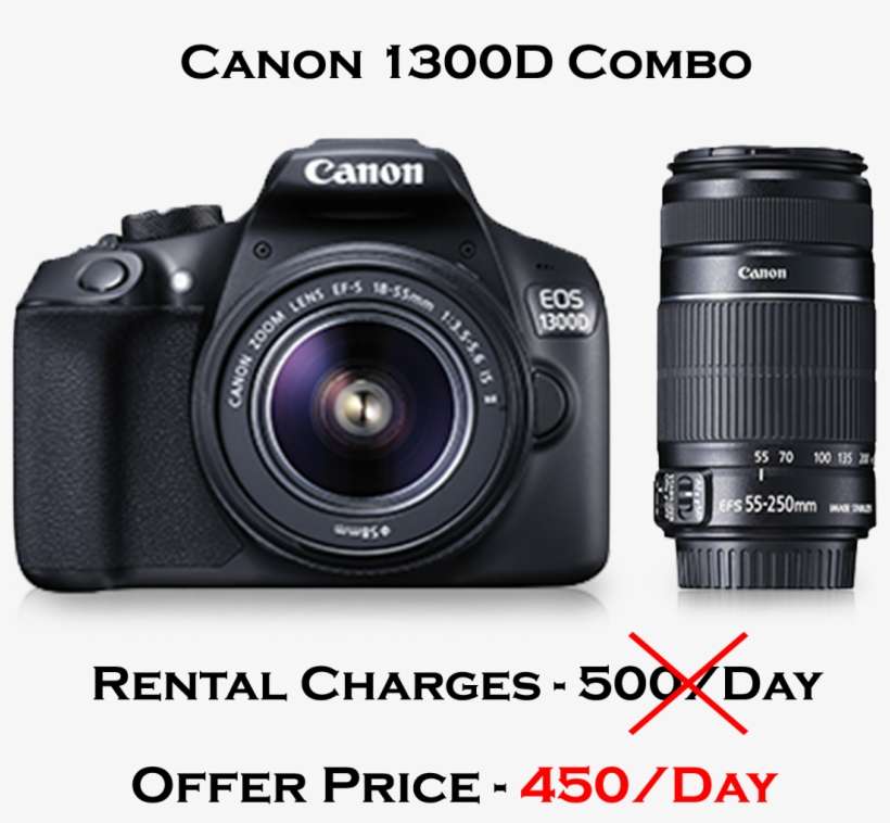 Canon 1300d - New Canon Eos 1300d Rebel T6 Dslr Wi Fi Camera With, transparent png download
