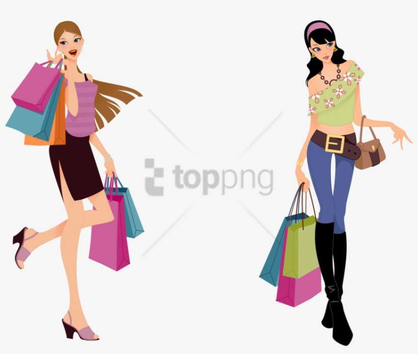 Free Png Fashion Shopping Girl Vector Png Image With - Shopping Girl Vector Png, transparent png download