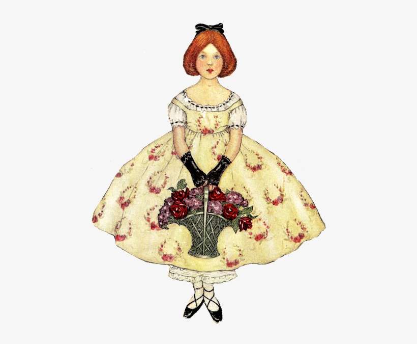 Vintage Fashion Girl Clip Art - Illustration, transparent png download