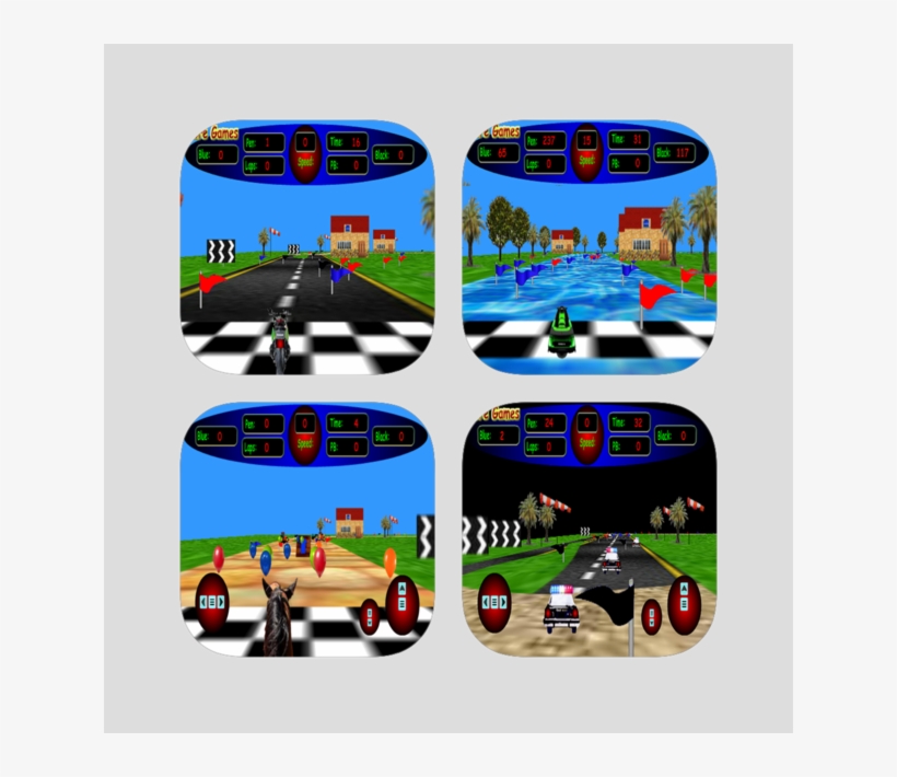 3d Kids Jet Ski Racing Motorbike Racing Horse Racing - Family Car, transparent png download