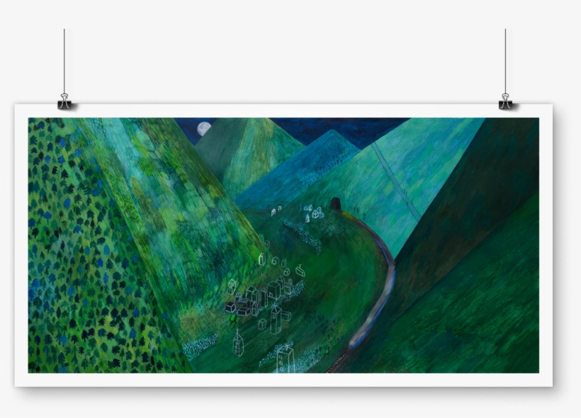 "green Mountains" Giclée Print • Nisja • Tictail - Painting, transparent png download
