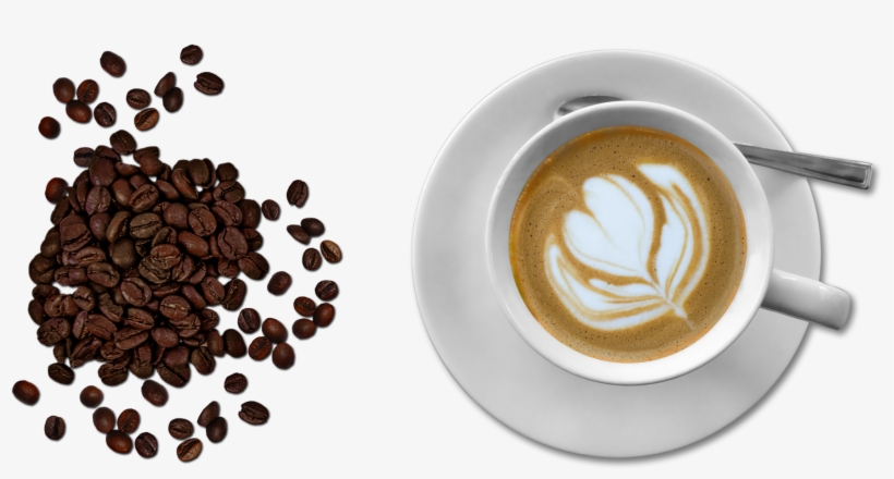Cup Of Coffee And Coffee Beans On The White Background - Cup Of Coffee, transparent png download