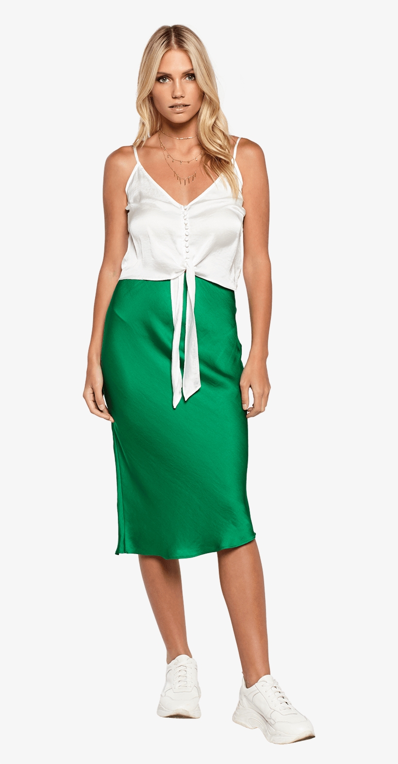 Button Tie Cami In Colour Cloud Dancer - Cocktail Dress, transparent png download