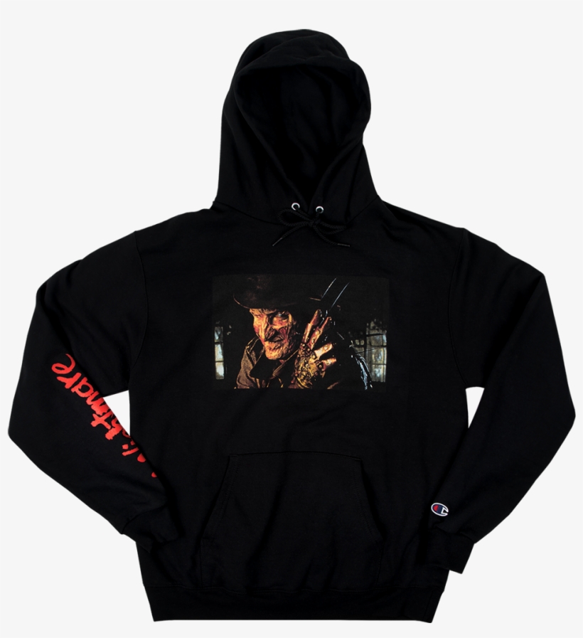 Nightmare On Elm Street Freddy Champion Hoodie Black - Hoodie, transparent png download