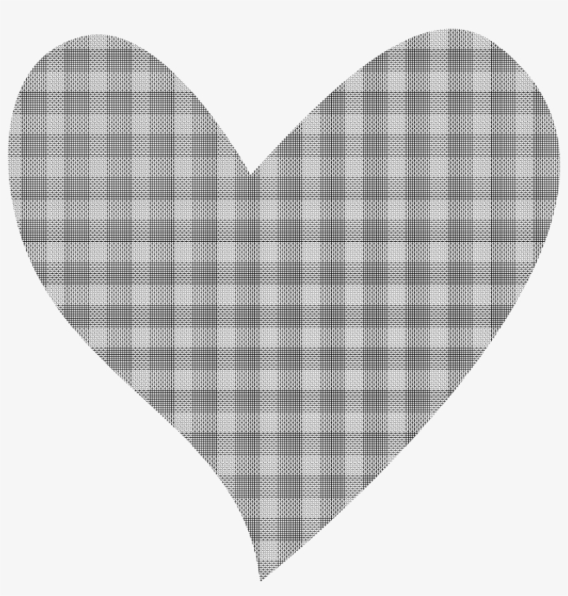 Hearts Clipart Plaid - Grey Heart Clip Art, transparent png download