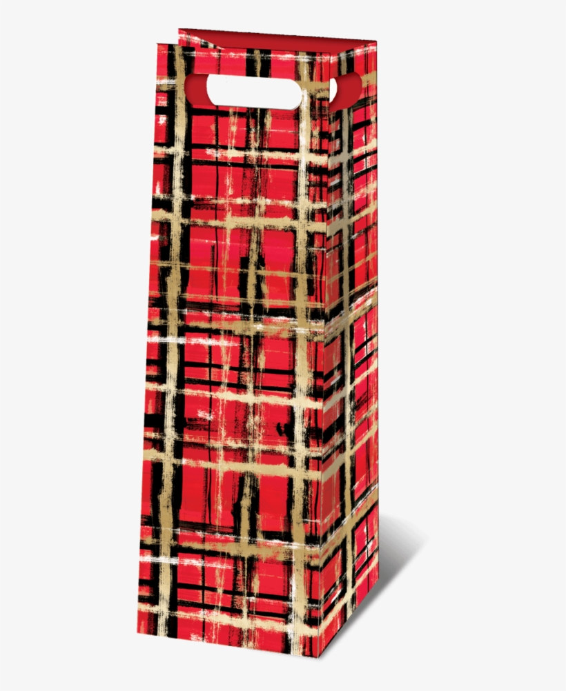 Playful Plaid Wine Bag - Plaid, transparent png download