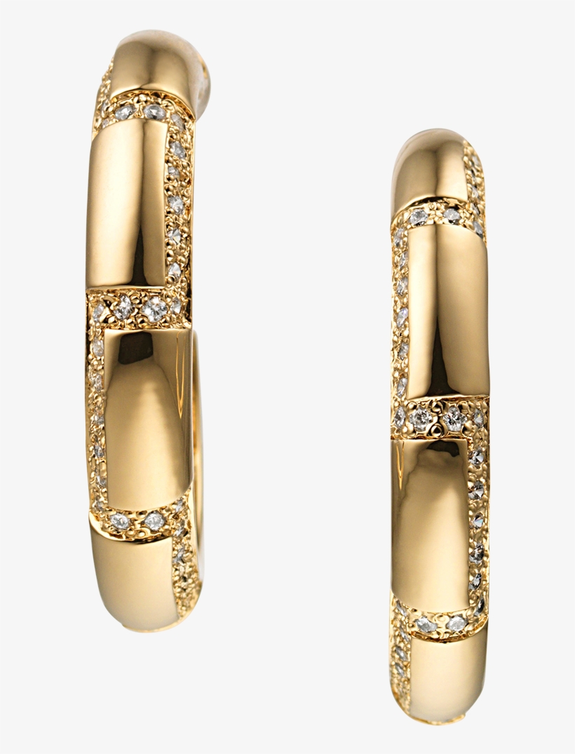 Meander Cirolit Hoop Earrings Gold - Earrings, transparent png download