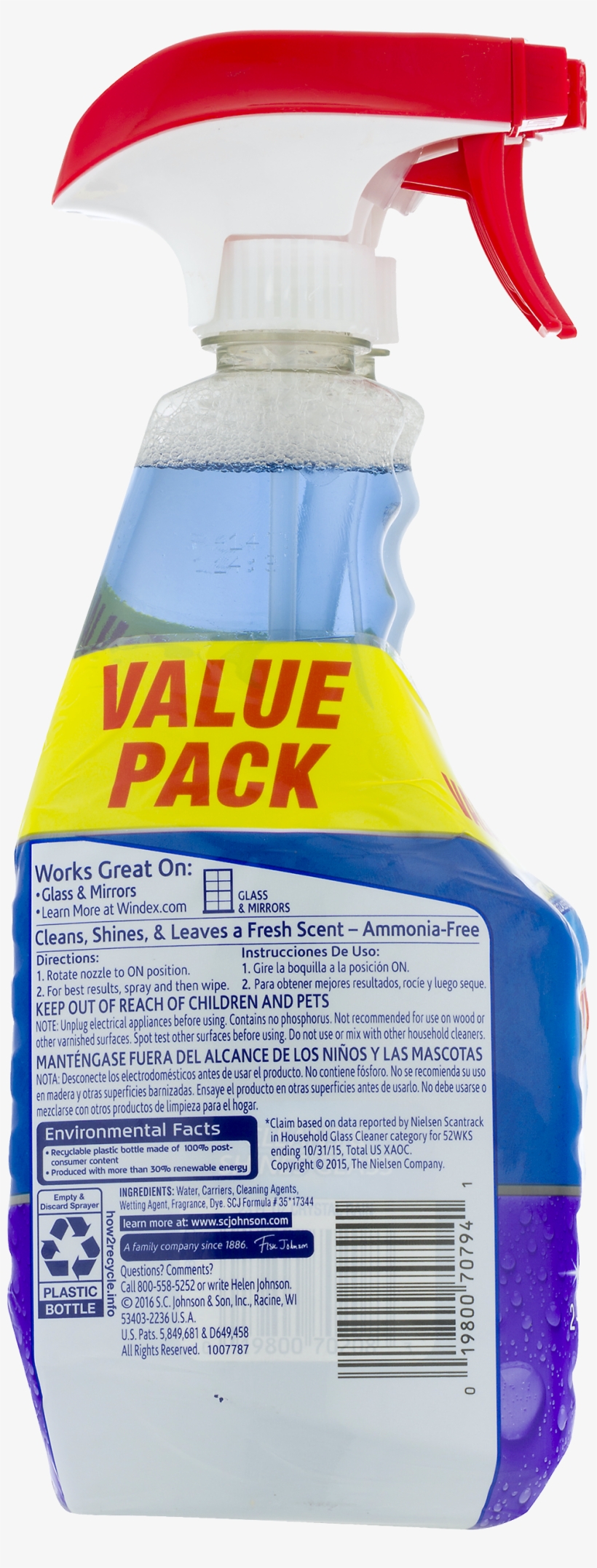 Windex Outdoor Glass Patio Cleaner Sds Designs - Bottle, transparent png download