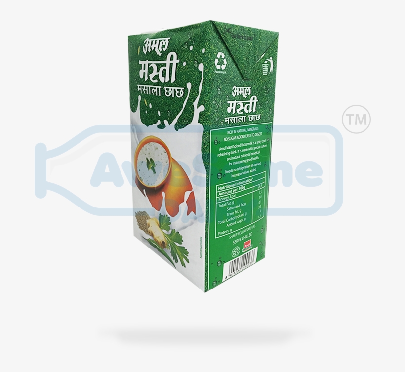 Awesome Dairy Amul Spiced Buttermilk Chaas 1lit Image - Rose Hip, transparent png download