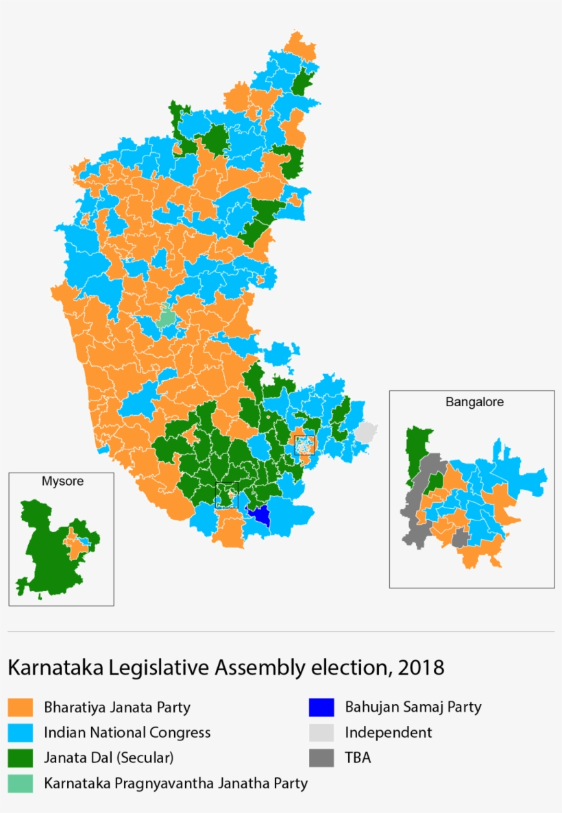 Curiously, Bangalore Voted For The Congress Over The - 2018 Karnataka Election Results, transparent png download