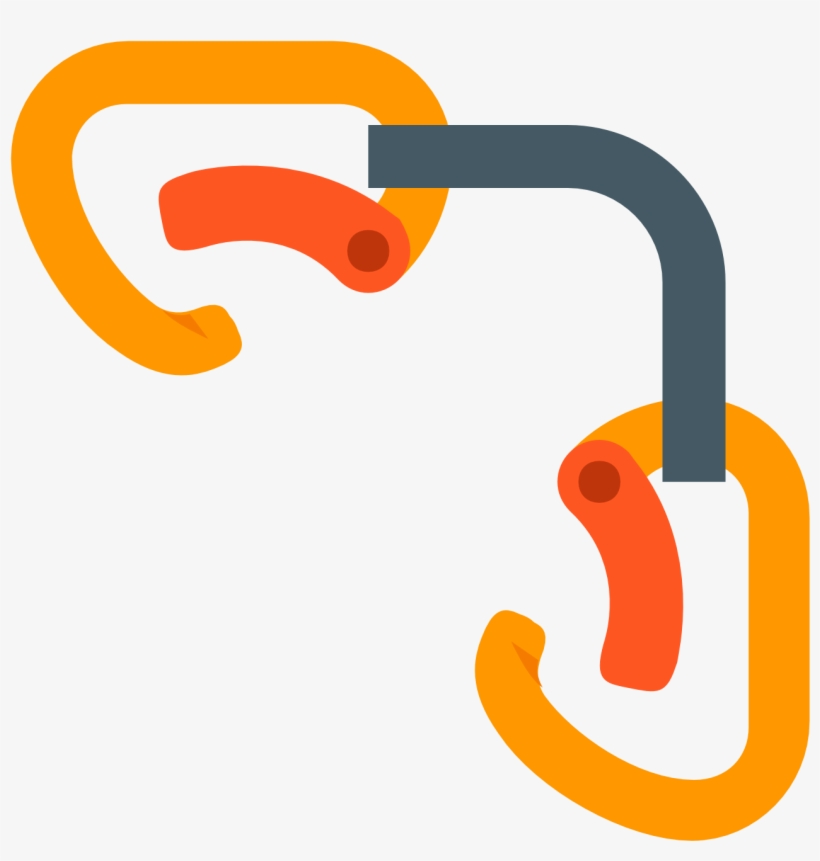 It Consists Of Two Carabiners Connected By A Rope - Quickdraw Png, transparent png download