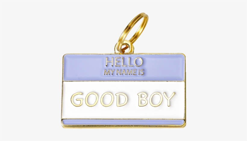 Hello My Name Is Good Boy</br>enamel Charm/id Tag< - Electric Blue, transparent png download
