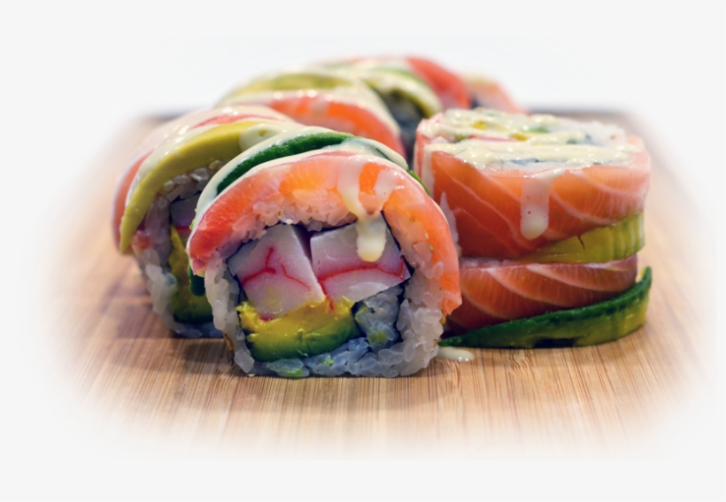 Surimi, Avocado, Salmon, Teriyaki Sauce, Creamy Wasabi - California Roll, transparent png download