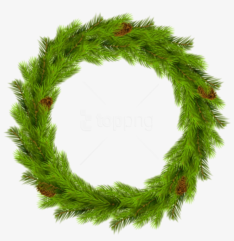 Christmas Pine Wreath Png - Clip Art Green Wreath, transparent png download