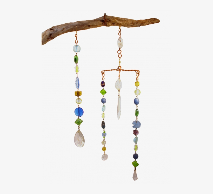 Driftwood & Glass Bead Suncatcher \ Mobile - Bead, transparent png download