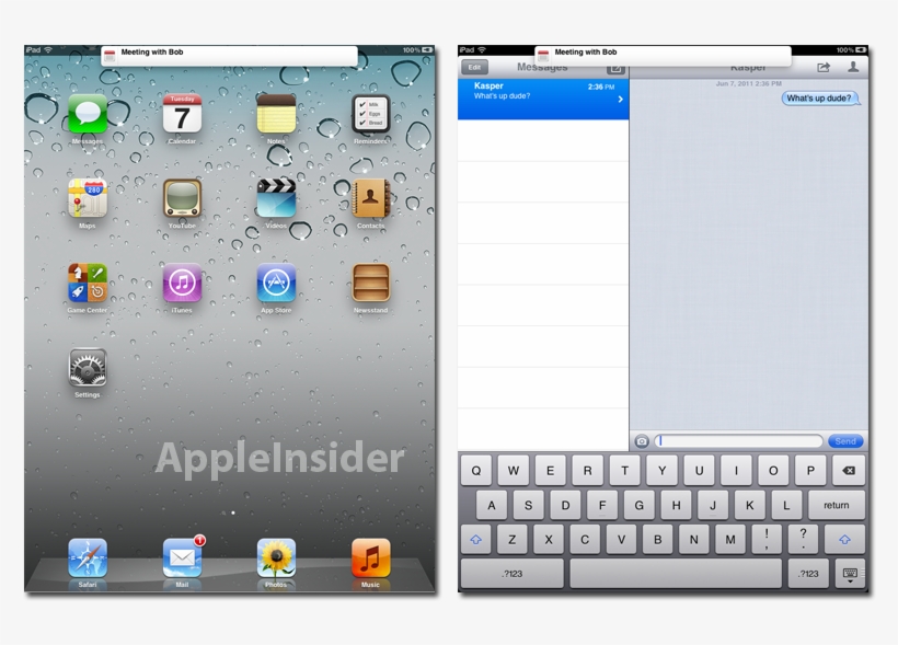 The Lock Screen On Ios 5 Now Displays A List Of Recent - Ipad Screen With Apps, transparent png download