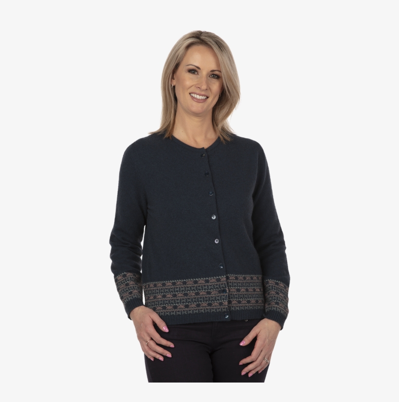 Ocean Fairisle Cardigan Ne749 - Cardigan, transparent png download