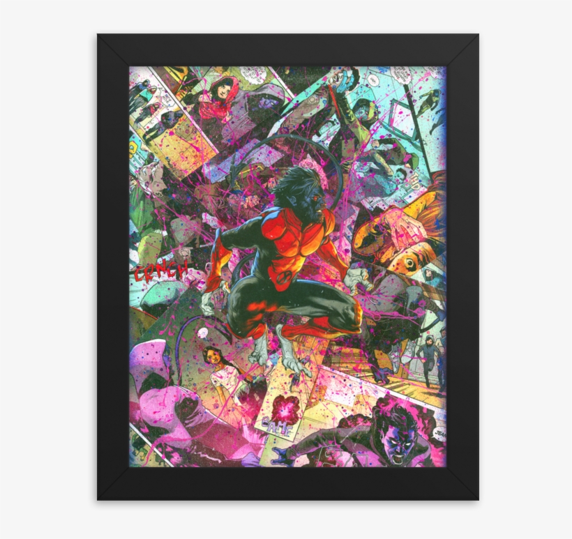 Nightcrawler X-men Comic Canvas Framed Reproduction - Modern Art, transparent png download