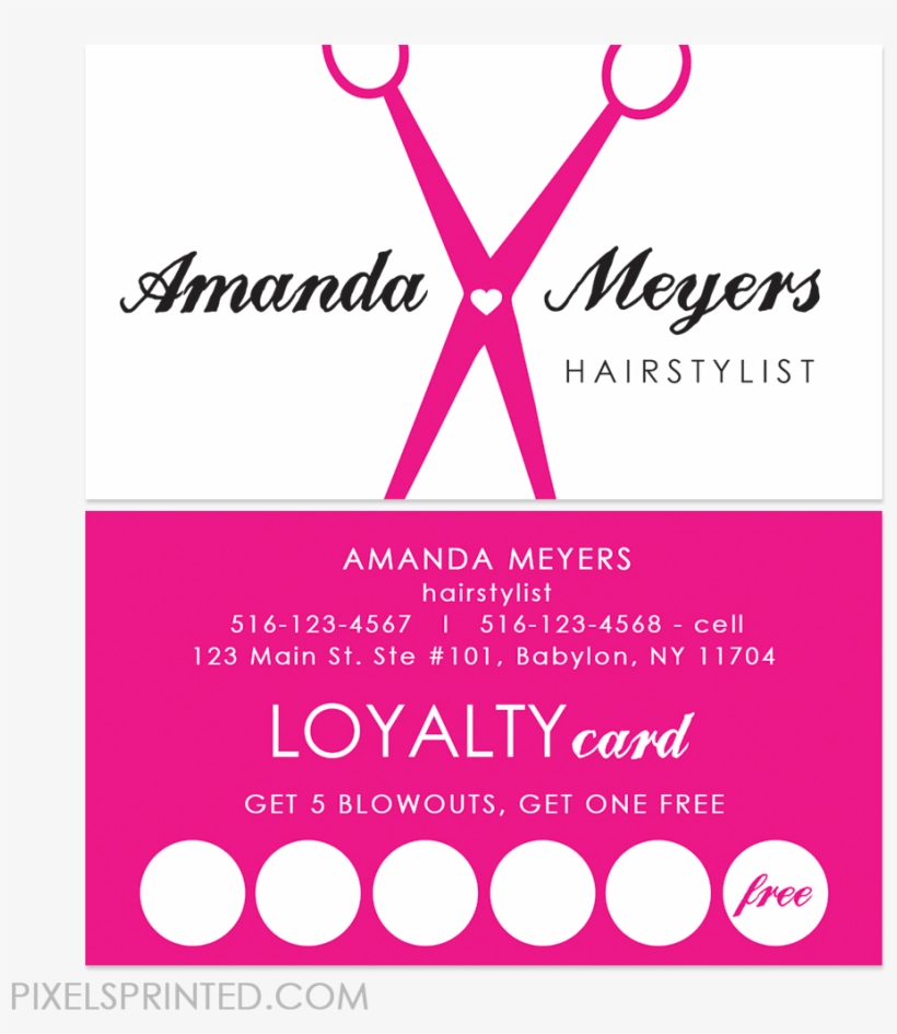 Hairstylist Reward Cards, Hairstylist Loyalty Cards, - Graphic Design, transparent png download