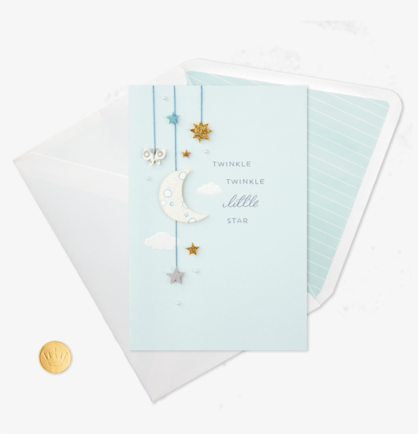 Twinkle Little Star New Baby Congratulations Card - Paper, transparent png download