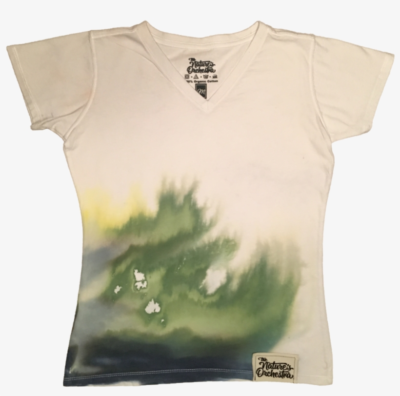 100% Organic Cotton Tie Dye V Neck The Nature's Orchestra - Active Shirt, transparent png download